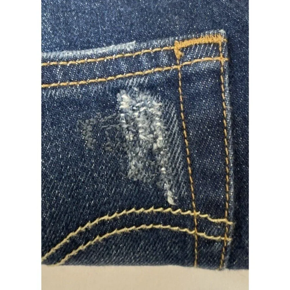 Levi 501 Jeans Mens‎ Blue Button Fly Frayed Ankle Size 26/28